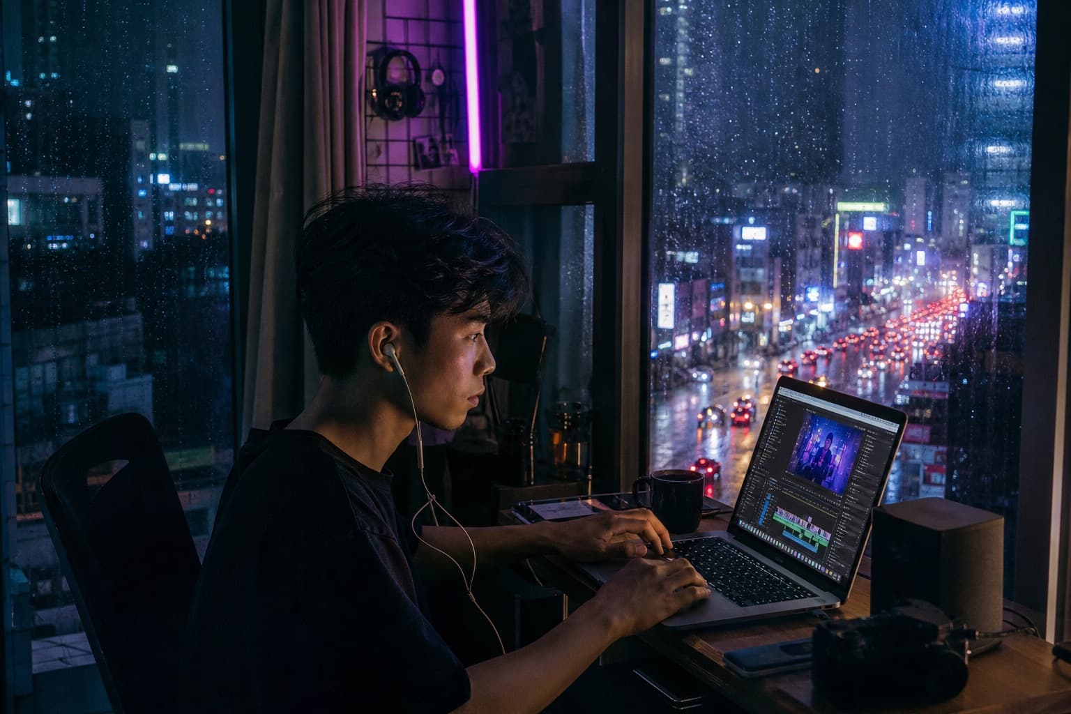 Vietnamese creator editing gaming clips in Ho Chi Minh City
